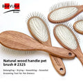 Pet Grooming Long-Pin Slicker Brush, Cushion Comb Detangling Tool for Cats and Dogs, Efficient Deshedding for Shiny Coat